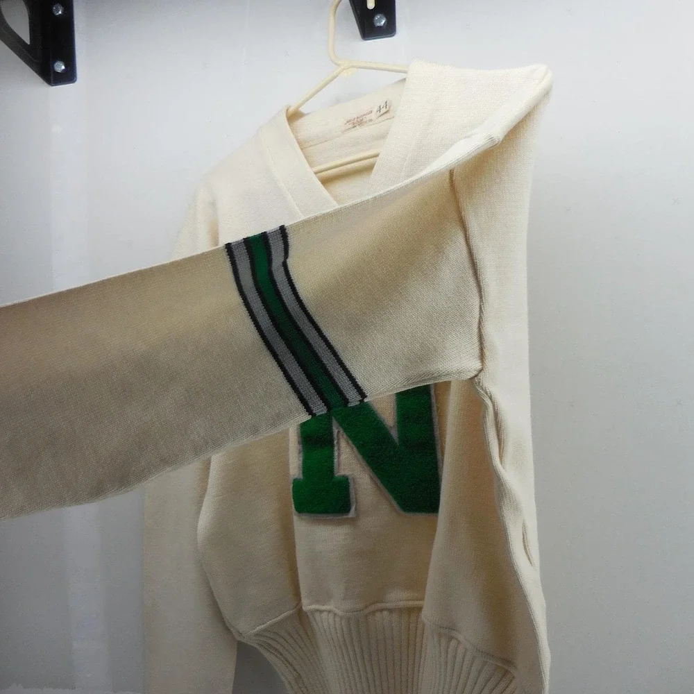 Vintage 1953 Wilson Letterman Sweater New Trier High American Legion Winnetka 44
